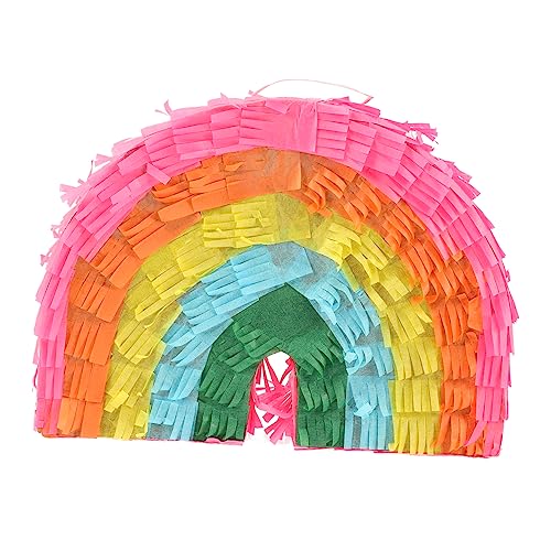 Kisangel Regenbogen-Piñata Party hängende Regenbogenpinata kleine Piñatas Mädchen mit Geburtstagsdekorationen für Jungen Geburtstagdekorationen Kindergeburtstag Pinata Papier Bunt von Kisangel