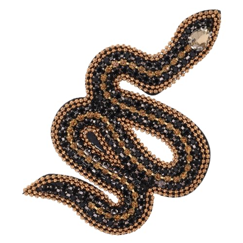 Kisangel Schlangenförmiger Stoffaufnäher mit Strasssteinen geblendet Schlangen-Patch Schlangen-Rückenpatch Reputationsschlangenapplikation schlangenförmige Flecken Vintage-Patches Plastik von Kisangel