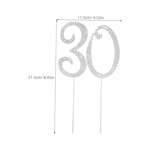 Kisangel Silber Cake Topper mit Bling Strass für Geburtstag Hochzeit Jubiläum Partydekoration Vielseitig Einsetzbar Stabil und Sicher von Kisangel
