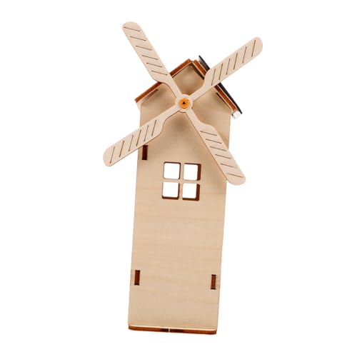 Kisangel Solar Holzbausatz Windmühle zum Selberbauen Sicheres DIY Wissenschaftsspielzeug für Leichter Kompakter Bausatz für Solar Experiment Geburtstags von Kisangel