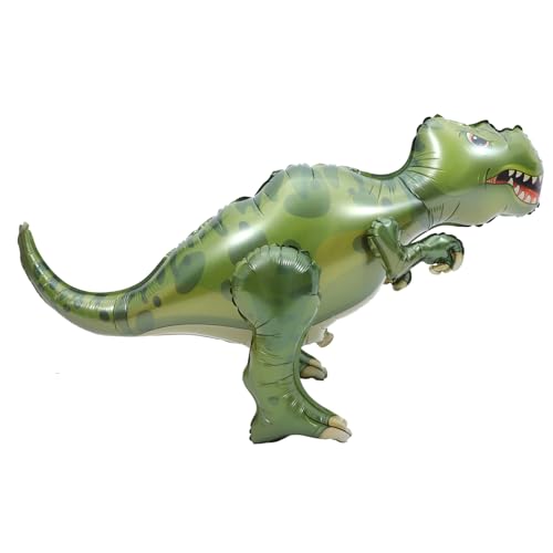 Kisangel Tyrannosaurus Rex-Ballon Aufblasbare Luftballons Dinosaurier-Ballons Cartoon-Dinosaurier-Folienballons Geburtstagsballons für Jungen Ballondekor Aluminiumfolie von Kisangel