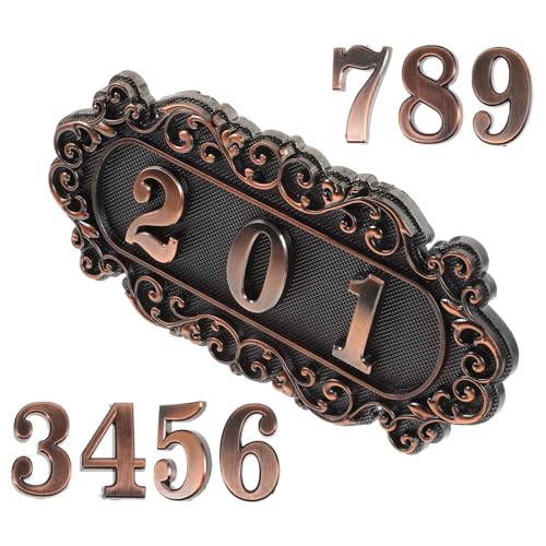Kisangel Vintage Türschild Hausnummer aus Langlebigem Material mit Europäischem Design Wetterfest Leicht zu Montieren Stilvolle Zahlenplakette für Haustür und Villa Nummern von Kisangel