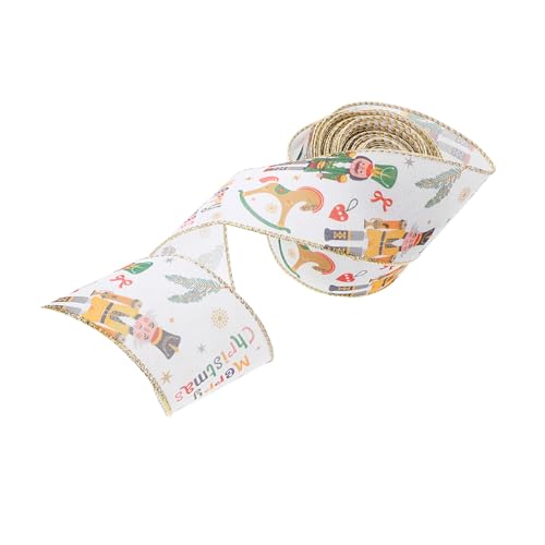 Kisangel Weihnachts Satinband Yards Glitzerkante DIY Schleifen Cartoon Charaktere für Kranzverpackung und Winterdekoration von Kisangel