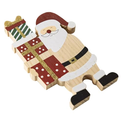 Kisangel Weihnachtsmann Tischdekoration Holzfigur Festlich Warm für Zuhause Büro Restaurant Weihnachtsfeier Tischaufsteller Charmante Xmas Party Deko Geschenkidee von Kisangel