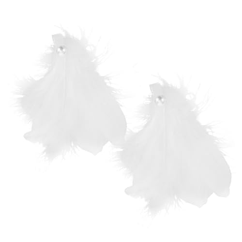 Kisangel Weiße Feder Haarklammern für Damen und Mädchen Kleines Vintage Haarschmuck Sicherer Clip für Ballett Hochzeit und Tanzaufführungen von Kisangel