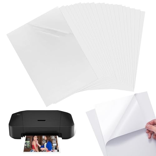 20 Blätter A4 Vinyl Aufkleberfolie Selbstklebend Folie, Sticker papier zum Bedrucken, Druckerpapier Transparent Selbstklebende Vinylfolie für Tintenstrahldrucker und Laserdrucker 20 Blätter A4 Vinyl Aufkleberfolie Selbstklebend Folie, Sticker papier zum Bedrucken, Druckerpapier Transparent Selbstklebende Vinylfolie für Tintenstrahldrucker und Laserdrucker von Kisbeibi