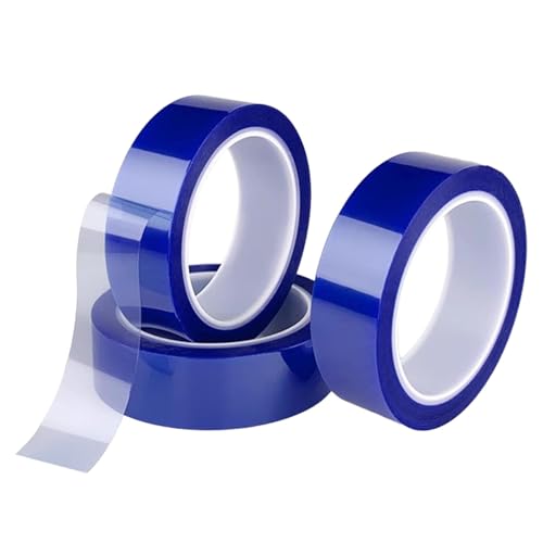 3 Rollen elektrisches Isolierband, blaues hitzebeständiges Klebeband, blaues Hochtemperaturband, klare Folie, selbstklebendes Klebeband für das Heimbüro der Elektronik(20mm x 33m) von Kisbeibi