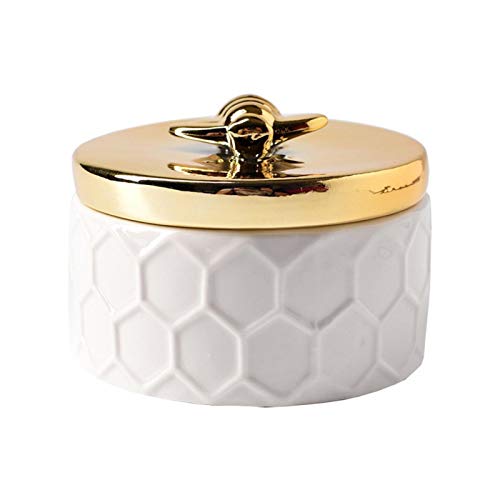 Kisbeibi Bienen-Schmuckschatulle, kleine Geschenkbox für Mädchen und Frauen, goldene Keramik-Schmuckaufbewahrung, runder Schmuck-Organizer-Etui Schüssel, Schmucktopf für Ohrringe, Halsketten, Ringe, S Kisbeibi Bienen-Schmuckschatulle, kleine Geschenkbox für Mädchen und Frauen, goldene Keramik-Schmuckaufbewahrung, runder Schmuck-Organizer-Etui Schüssel, Schmucktopf für Ohrringe, Halsketten, Ringe, S von Kisbeibi