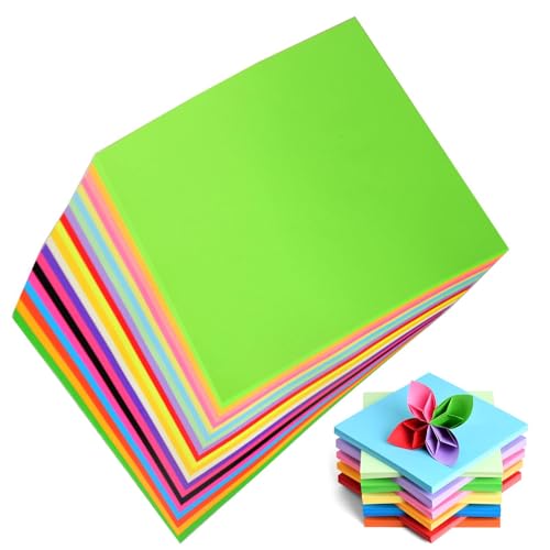 Origami Papier, 300 Blatt Doppelseitiges Bastelpapier in Leuchtenden Farben, 15 x 15cm Quadratisches Faltpapier für DIY-Schul-Kunsthandwerksprojekte, Kinder und Erwachsene Origami Papier, 300 Blatt Doppelseitiges Bastelpapier in Leuchtenden Farben, 15 x 15cm Quadratisches Faltpapier für DIY-Schul-Kunsthandwerksprojekte, Kinder und Erwachsene von Kisbeibi