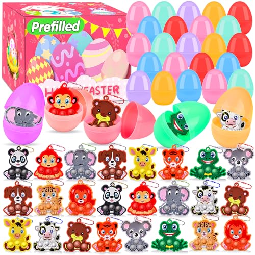 Kiss Monkey 24 vorgefüllte Ostereier mit Tier-Pop-Fidget-Spielzeug im Inneren, Osterkorbfüller Kiss Monkey 24 vorgefüllte Ostereier mit Tier-Pop-Fidget-Spielzeug im Inneren, Osterkorbfüller von Kiss Monkey