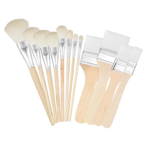 Kissmii Mopp-Pinsel für Acrylmalerei, Acryl-Pinsel-Set in Verschiedenen Größen, Misch-Mopp-Pinsel mit Holzgriff, 12-Teiliges Set Kissmii Mopp-Pinsel für Acrylmalerei, Acryl-Pinsel-Set in Verschiedenen Größen, Misch-Mopp-Pinsel mit Holzgriff, 12-Teiliges Set von Kissmii