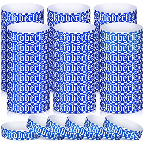 500 Stück Oktoberfest-Partygeschenke, Oktoberfest-Papier-Armbänder, Herren, Bierfest, wasserdichte Armbänder für Veranstaltungen, blau und weiß, Willkommensarmbänder für bayerisches Oktoberfest, 500 Stück Oktoberfest-Partygeschenke, Oktoberfest-Papier-Armbänder, Herren, Bierfest, wasserdichte Armbänder für Veranstaltungen, blau und weiß, Willkommensarmbänder für bayerisches Oktoberfest, von Kisston