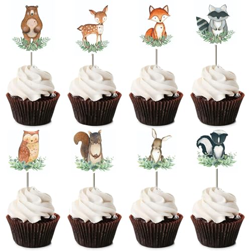 24 Stück Muffin Deko, Kuchendeko Geburtstag, Dschungel Cupcake Deko, Dschungel Deko Geburtstag, Cake Topper für Kinder Muffin Deko Waldtiere Theme Party 24 Stück Muffin Deko, Kuchendeko Geburtstag, Dschungel Cupcake Deko, Dschungel Deko Geburtstag, Cake Topper für Kinder Muffin Deko Waldtiere Theme Party von Kisstta