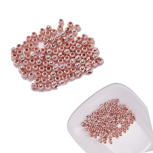 300 Stück 3mm Perlen Gold,Bastelperlen mit Löchern Geeignet für Partys und Feiertage Kunsthandwerk,diy Kleine Kunstperlen von Kisstta