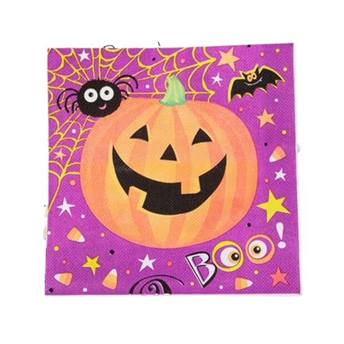 Halloween Party Seidenpapier，20 Stück Halloween Servietten – 3 verschiedene Designs für die perfekte Halloween Deko，Halloween Tischdeko – Stabil, Langlebig und Ideal für jede Feier (30x30 cm) von Kisstta
