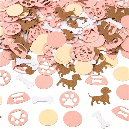 Haustier Konfetti Dekoration, 200 Stück Konfetti Rosa, Rosa deko, Hund Themed Party Tischdekorationen, für Themed Party Deko, Baby Shower Geburtstag Dekorationen, Romantisch Tischdekor (Farbe 2) von Kisstta