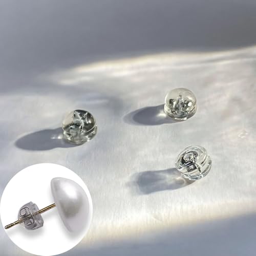 Kisstta 3 Stück Silikon-Ohrring-Verschlüsse, Ohrring-Verschlüsse, Klare Ohr-Sicherheits-Rückenpolster Backstops, Sterlingsilber Aus Silikon Ohrringrücken（s925 von Kisstta