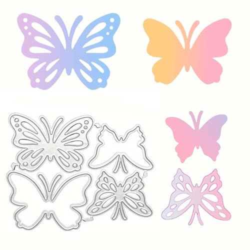 Kisstta 4 Stück 3D-Schmetterling-Metall-Stanzformen, Schmetterlings-Stanzform, Frühlingsblumen-Schmetterlingsrahmen, Für DIY,Scrapbooking, Papier, Dekorative Prägung, Scrapbooking, Kartenherstellung Kisstta 4 Stück 3D-Schmetterling-Metall-Stanzformen, Schmetterlings-Stanzform, Frühlingsblumen-Schmetterlingsrahmen, Für DIY,Scrapbooking, Papier, Dekorative Prägung, Scrapbooking, Kartenherstellung von Kisstta