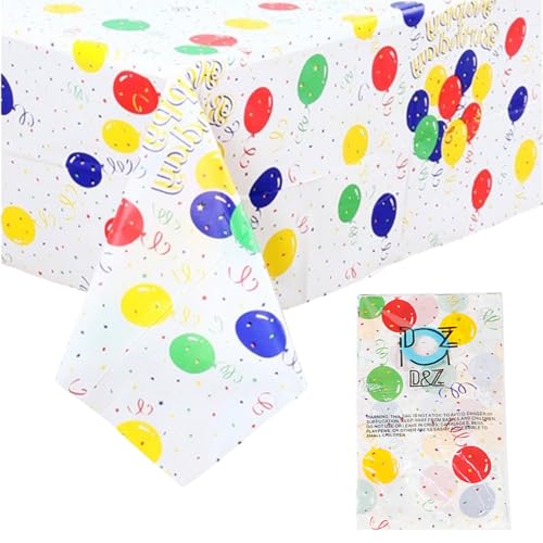Party Tischdecke für Rechteck Tisch, Bunte Luftballons Geburtstag Tischdecke, Geburtstag Party Dekoration Tischtuch für Baby Shower, Jungen Geburtstag, Jahrestag, Single Party, Party Deko 137 X 274cm Party Tischdecke für Rechteck Tisch, Bunte Luftballons Geburtstag Tischdecke, Geburtstag Party Dekoration Tischtuch für Baby Shower, Jungen Geburtstag, Jahrestag, Single Party, Party Deko 137 X 274cm von Kisstta
