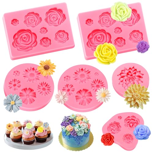 Kisvic 3D Blume Silikon Seifen Form, 6 Stück Rose Blume Fondant Silikon Form, Rose Kerzen Silikonformen Zum Dekorieren von Torten, Pralinen, Handgemachten Süßigkeiten Kisvic 3D Blume Silikon Seifen Form, 6 Stück Rose Blume Fondant Silikon Form, Rose Kerzen Silikonformen Zum Dekorieren von Torten, Pralinen, Handgemachten Süßigkeiten von Kisvic