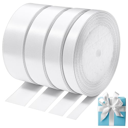 Kisvic Geschenkband Weiß Set, 88m Satinband Weiß 6/10/15/20mm Ribbon für Geburtstag Ballonverschlüsse, Weihnachten Neujahr Geschenkverpackung, Basteln, Partydeko Kisvic Geschenkband Weiß Set, 88m Satinband Weiß 6/10/15/20mm Ribbon für Geburtstag Ballonverschlüsse, Weihnachten Neujahr Geschenkverpackung, Basteln, Partydeko von Kisvic