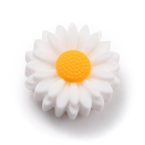 KitBeads 10 Stück 22 mm Silikon-Sonnenblumen-Perlen, weiße Gänseblümchen-Perlen, Gummi, niedliche weiße Blumen, Fokusperlen für Stifte, Schlüsselanhänger, Schmuckherstellung KitBeads 10 Stück 22 mm Silikon-Sonnenblumen-Perlen, weiße Gänseblümchen-Perlen, Gummi, niedliche weiße Blumen, Fokusperlen für Stifte, Schlüsselanhänger, Schmuckherstellung von KitBeads