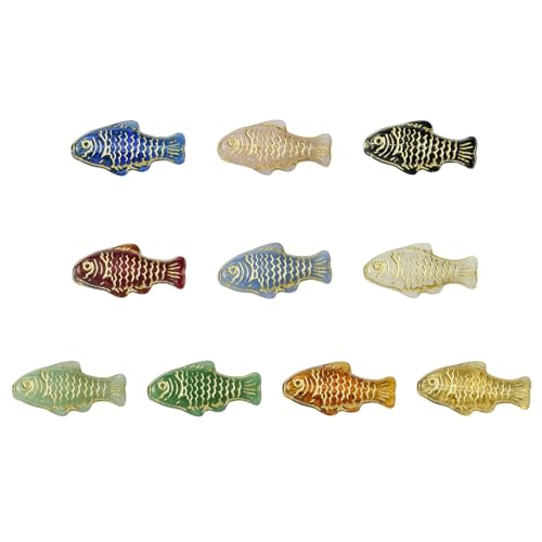 KitBeads 10 Stück zufällige Glasperlen Koi-Fisch, bunte kleine Ozean-Tierperlen für Schmuckherstellung, Armbänder, Halsketten, Handwerk, Großpackung KitBeads 10 Stück zufällige Glasperlen Koi-Fisch, bunte kleine Ozean-Tierperlen für Schmuckherstellung, Armbänder, Halsketten, Handwerk, Großpackung von KitBeads