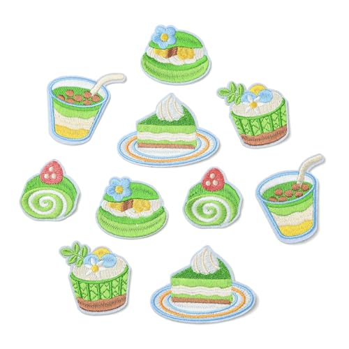 KitBeads 10 x grüne Matcha-Kuchenaufnäher, Stickerei, süßes Essen, zum Aufbügeln oder Aufnähen, für Kleidung, Rucksäcke, Hosen, Jeans, Hüte, 5 Stile KitBeads 10 x grüne Matcha-Kuchenaufnäher, Stickerei, süßes Essen, zum Aufbügeln oder Aufnähen, für Kleidung, Rucksäcke, Hosen, Jeans, Hüte, 5 Stile von KitBeads