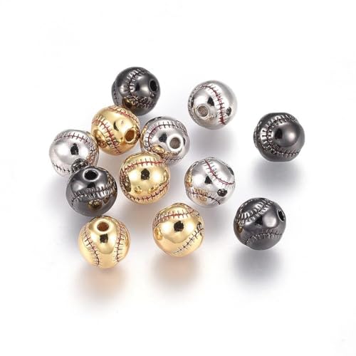 KitBeads 10 x zufällige Emaille-Softball-Perlen, rund, Baseball-Abstandshalter, Spiel-Sport-Perlen für Schmuckherstellung, Armbänder, Halsketten, Stifte, Bastelarbeiten KitBeads 10 x zufällige Emaille-Softball-Perlen, rund, Baseball-Abstandshalter, Spiel-Sport-Perlen für Schmuckherstellung, Armbänder, Halsketten, Stifte, Bastelarbeiten von KitBeads