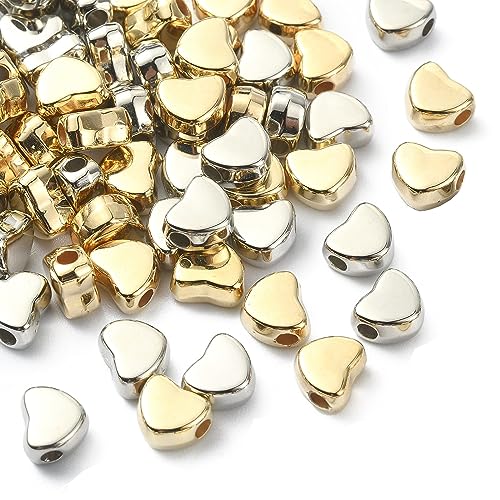 KitBeads 100 Stück 2 Farben Herz-Abstandshalter, CCB, Silber, Gold, Liebe, Herz, lose Perlen, Mini-Perlen in Herzform, für Schmuckherstellung, Großpackung KitBeads 100 Stück 2 Farben Herz-Abstandshalter, CCB, Silber, Gold, Liebe, Herz, lose Perlen, Mini-Perlen in Herzform, für Schmuckherstellung, Großpackung von KitBeads