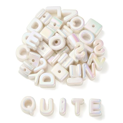 KitBeads 100 Stück Acryl-Buchstabenperlen in Regenbogenfarben, schillernd, Initiale A bis Z, Alphabet-Perlen für Schmuckherstellung, Schlüsselanhänger, Armbänder, Halsketten, Basteln KitBeads 100 Stück Acryl-Buchstabenperlen in Regenbogenfarben, schillernd, Initiale A bis Z, Alphabet-Perlen für Schmuckherstellung, Schlüsselanhänger, Armbänder, Halsketten, Basteln von KitBeads