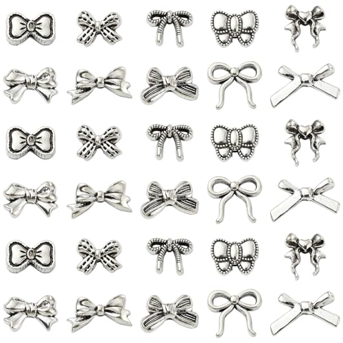 KitBeads 100 Stück Schleifen-Perlen, antike große Schleifen-Perlen, tibetische Schleife, Perlen für Armbänder, Halsketten, Schmuckherstellung, Handwerk, Großpackung von KitBeads