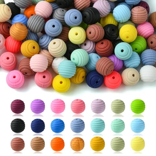 KitBeads 100 Stück zufällige 14 mm Silikon-Wabenperlen, bunte Bienenstock-Silikonperlen, Streifen, runde Gummiperlen für Schmuckherstellung, Schlüsselanhänger, Stifte, Großpackung KitBeads 100 Stück zufällige 14 mm Silikon-Wabenperlen, bunte Bienenstock-Silikonperlen, Streifen, runde Gummiperlen für Schmuckherstellung, Schlüsselanhänger, Stifte, Großpackung von KitBeads