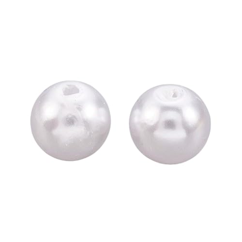 KitBeads 1000 Stück weiße runde Perlen aus ABS-Kunststoff, Barock-Imitationsperlen für Schmuckherstellung, Armbänder, Stifte, Halsketten, Bastelarbeiten von KitBeads