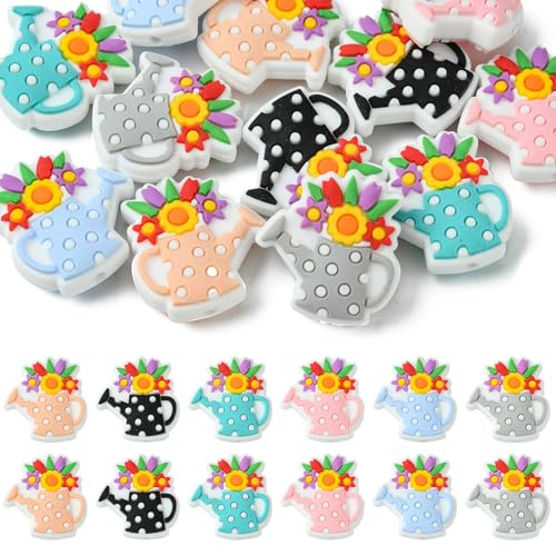 KitBeads 12 Stück 6 Stile Blumentopf-Fokal-Perlen, Graden-Pflanzen-Silikonperlen, Gießkanne, Blumenperlen für Schmuckherstellung, Schlüsselanhänger, Stifte, Basteln, Großpackung KitBeads 12 Stück 6 Stile Blumentopf-Fokal-Perlen, Graden-Pflanzen-Silikonperlen, Gießkanne, Blumenperlen für Schmuckherstellung, Schlüsselanhänger, Stifte, Basteln, Großpackung von KitBeads