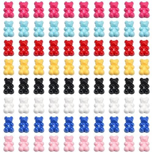 KitBeads 120 Stück Acryl-Gummibär-Perlen, blickdicht, vertikales Loch, Bären-Perlen, Imitation, süße Lebensmittel, Cartoon, Gummibär, Perlen für Schmuckherstellung, Bulk von KitBeads