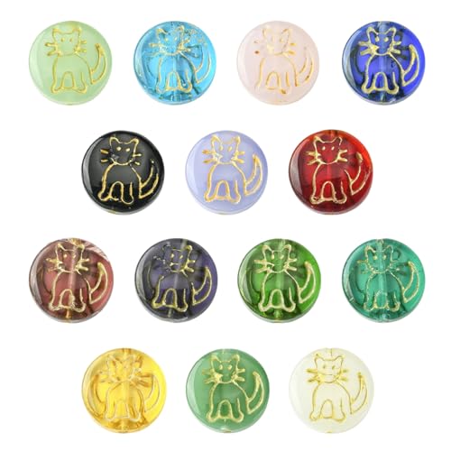 KitBeads 14 runde Katzenperlen, flach, rund, Kätzchen, Tier-Glasperlen für Schmuckherstellung, Ohrringe, Halsketten, Armbänder, Basteln KitBeads 14 runde Katzenperlen, flach, rund, Kätzchen, Tier-Glasperlen für Schmuckherstellung, Ohrringe, Halsketten, Armbänder, Basteln von KitBeads