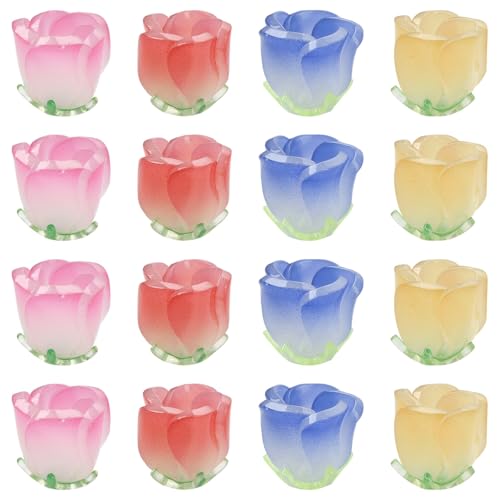 KitBeads 16 Stück 4 Farben Farbverlauf Rose Blume Perlen blickdicht Acryl Glocke Blumen Perlen zum Basteln von Halsketten, Ohrringen Armbändern, Schmuckherstellung KitBeads 16 Stück 4 Farben Farbverlauf Rose Blume Perlen blickdicht Acryl Glocke Blumen Perlen zum Basteln von Halsketten, Ohrringen Armbändern, Schmuckherstellung von KitBeads