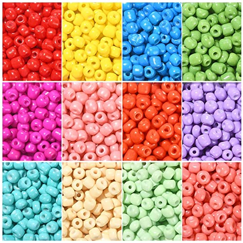 KitBeads 1800pcs 12 Farben Regenbogen Ton Rocailles Blickdicht Runde Glas Pony Perlen Kit für Schmuckherstellung Armbänder Halsketten Handwerk von KitBeads