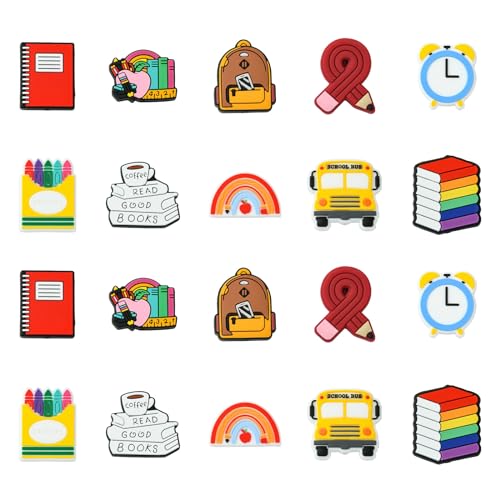 KitBeads 20 Stück Silikon-Fokal-Perlen für Schule, 10 Stile, Buch, Schultasche, Bleistift, Schüler, Fokusperlen, Uhr, Schule, Bus, Lehrer, Fokusperlen für Stift, Schlüsselanhänger KitBeads 20 Stück Silikon-Fokal-Perlen für Schule, 10 Stile, Buch, Schultasche, Bleistift, Schüler, Fokusperlen, Uhr, Schule, Bus, Lehrer, Fokusperlen für Stift, Schlüsselanhänger von KitBeads