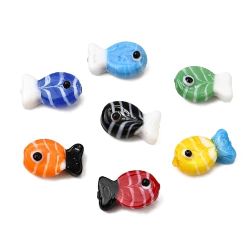 KitBeads 20 Stück zufällige tropische Seefisch-Glasperlen, handgefertigt, Lampwork, Ozeananiaml-Perlen für Armbänder, Halsketten, Ohrringe, Schmuckherstellung, Handwerk von KitBeads