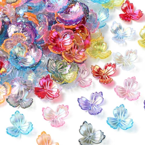 KitBeads 200 Stück zufällige Acryl-Blumen-Perlenkappen, 3 Blütenblätter, UV-beschichtet, große Trompetenperlen für Schmuckherstellung, Armbänder, Schlüsselanhänger, Basteln KitBeads 200 Stück zufällige Acryl-Blumen-Perlenkappen, 3 Blütenblätter, UV-beschichtet, große Trompetenperlen für Schmuckherstellung, Armbänder, Schlüsselanhänger, Basteln von KitBeads