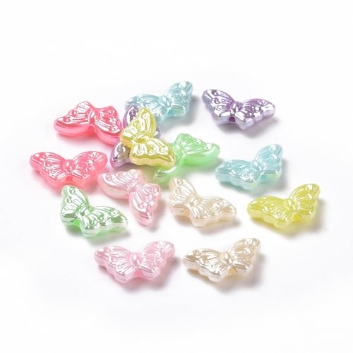 KitBeads 2083 Stück zufällige Schmetterlingsförmige Perlen, Acrylperlen, Schmetterlings-Perlen für Armbänder, Schlüsselanhänger, Schmuckherstellung, Handwerk, Großpackung von KitBeads