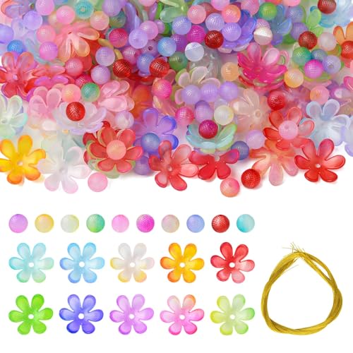 KitBeads 250 Stück zufällige Acryl-Gänseblümchen-Perlen, bunt, rund, Blumenperlen, Farbverlauf, Blumen-Perlenkappen für Schmuckherstellung, Bulk-Armbänder, DIY Handwerk KitBeads 250 Stück zufällige Acryl-Gänseblümchen-Perlen, bunt, rund, Blumenperlen, Farbverlauf, Blumen-Perlenkappen für Schmuckherstellung, Bulk-Armbänder, DIY Handwerk von KitBeads