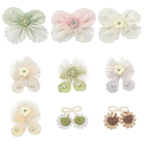 KitBeads 27 Stück 9 Stile Spitze Schleife Blume Aufnäher Stickerei Schleife Floral Cherry Bügelbilder für Kleidung Rucksäcke Hosen Jeans Hüte von KitBeads