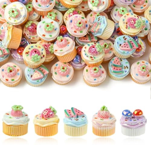 KitBeads 30 Stück zufällige Obst-Cupcake-Perlen für Süßspeisen, Desserts, Lebensmittel, 3D-Imitation, Kuchenperlen für Schmuckherstellung, Stifte, Armbänder, Halsketten, Basteln, Großpackung KitBeads 30 Stück zufällige Obst-Cupcake-Perlen für Süßspeisen, Desserts, Lebensmittel, 3D-Imitation, Kuchenperlen für Schmuckherstellung, Stifte, Armbänder, Halsketten, Basteln, Großpackung von KitBeads