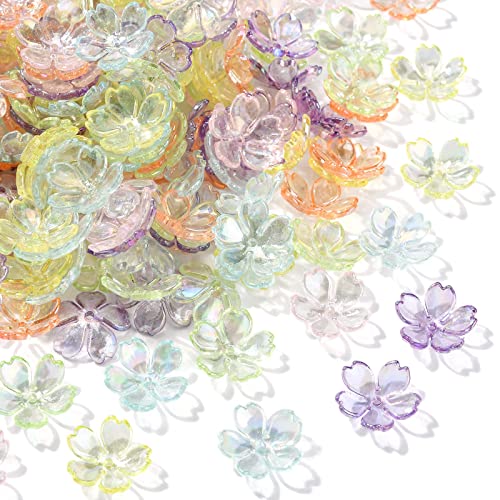 KitBeads 300 Stück zufällige bunte Blumen-Perlenkappen, transparente Kirschblüte, Blumenperlen, Mini-Blumen-Perlenkappen für Schmuckherstellung, Bulk KitBeads 300 Stück zufällige bunte Blumen-Perlenkappen, transparente Kirschblüte, Blumenperlen, Mini-Blumen-Perlenkappen für Schmuckherstellung, Bulk von KitBeads