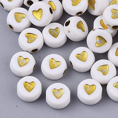 KitBeads 365pcs Flat Round Acrylic Heart Beads Disc Coin Goldn Letter Heart Beads Mini Love Heart Pony Beads for Jewelry Making Bracelets Bulk KitBeads 365pcs Flat Round Acrylic Heart Beads Disc Coin Goldn Letter Heart Beads Mini Love Heart Pony Beads for Jewelry Making Bracelets Bulk von KitBeads