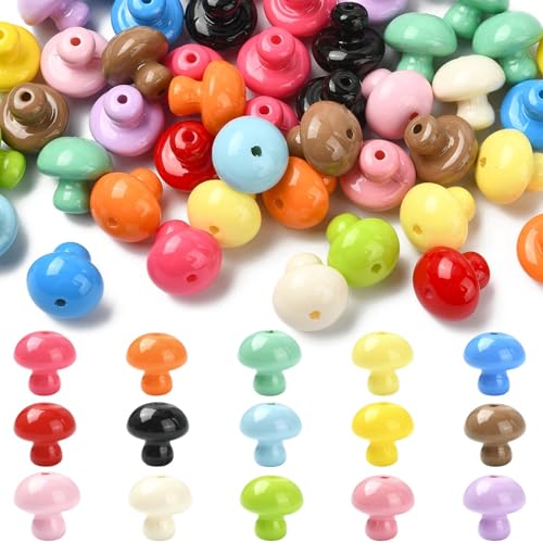 KitBeads 50 Stück zufällige Acryl-Pilzperlen, blickdicht, bunt, Pilzperlen für Schmuckherstellung, Armbänder, Halsketten, Handwerk, Großpackung KitBeads 50 Stück zufällige Acryl-Pilzperlen, blickdicht, bunt, Pilzperlen für Schmuckherstellung, Armbänder, Halsketten, Handwerk, Großpackung von KitBeads