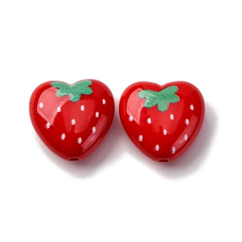 KitBeads 50 rote Erdbeerperlen aus Acryl in Fruchtform für Schmuckherstellung, Armbänder, Halsketten, Stifte, Basteln, Großpackung KitBeads 50 rote Erdbeerperlen aus Acryl in Fruchtform für Schmuckherstellung, Armbänder, Halsketten, Stifte, Basteln, Großpackung von KitBeads